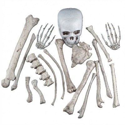 Halloween dekorace kosti a lebka 17 ks