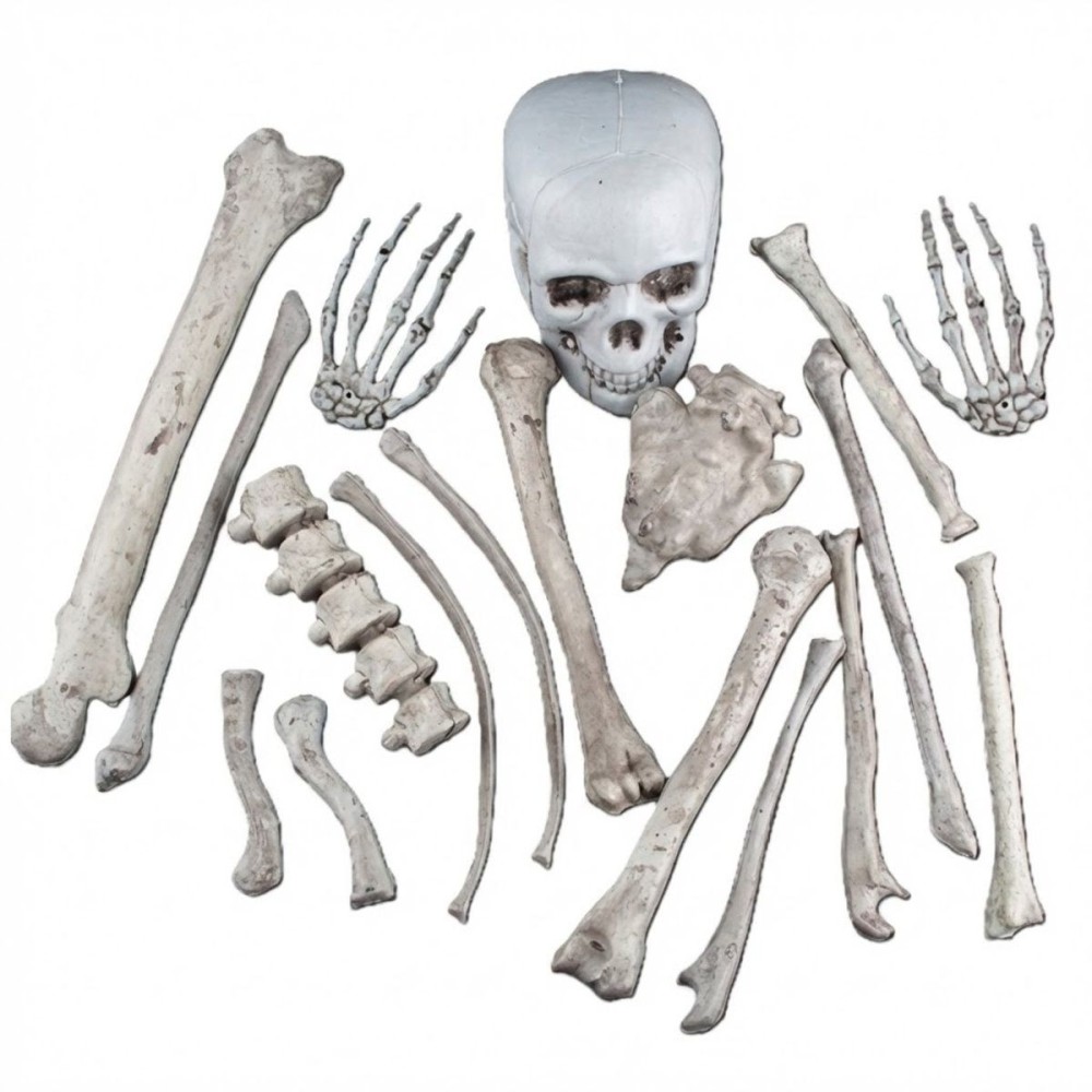 Halloween dekorace kosti a lebka 17 ks