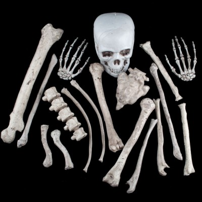 Halloween dekorace kosti a lebka 17 ks