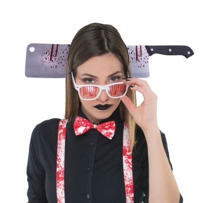 Čelenka sekáček v hlavě Halloween