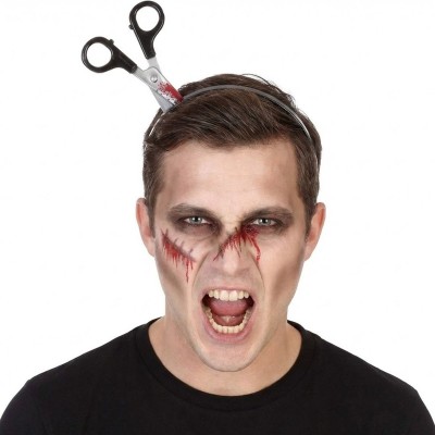Čelenka nůžky v hlavě Halloween