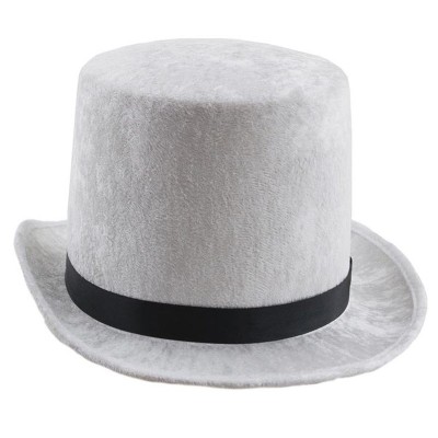 Klobouk cylindr sametový bílý