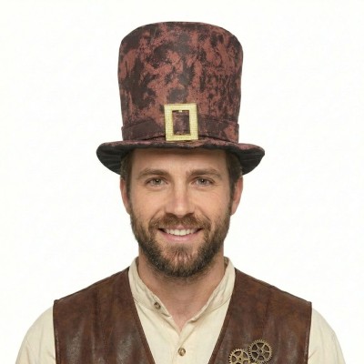 Klobouk cylindr hnědý steampunk