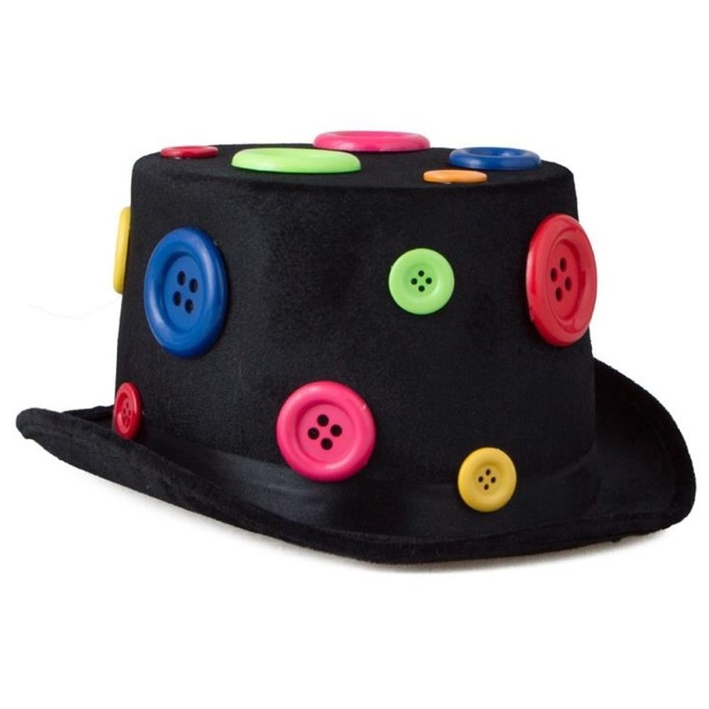 Klobouk černý cylindr s knoflíky
