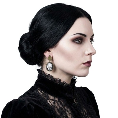 Náušnice lebka gotička