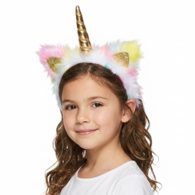 Čelenka jednorožec plyšová