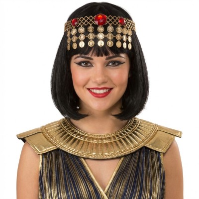 Kovová čelenka s kameny a mincemi