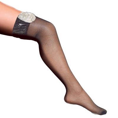 Síťované punčochy s policejním odznakem