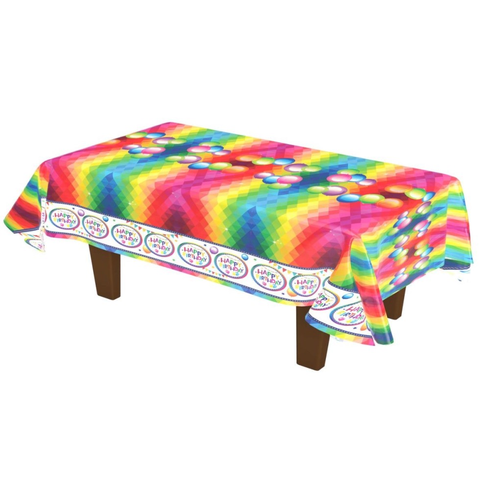 Plastový party ubrus Narozeniny Happy Birthday 270 x 136 cm
