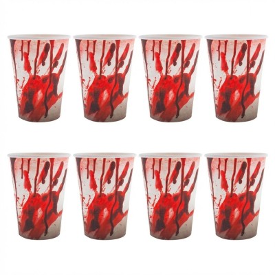 Papírové kelímky krvavé šmouhy 8ks