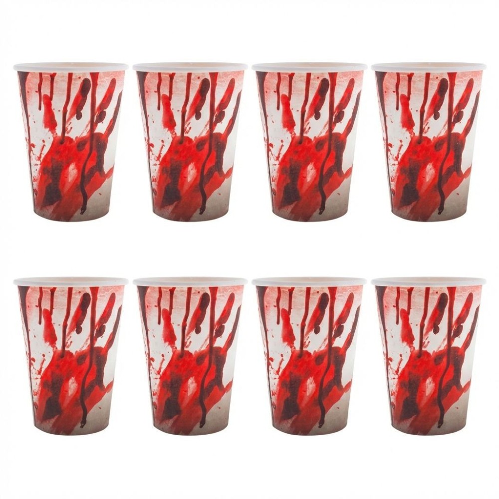 Papírové kelímky krvavé šmouhy 8ks