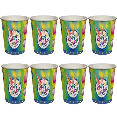 Papírové kelímky Narozeniny Happy Birthday 8ks