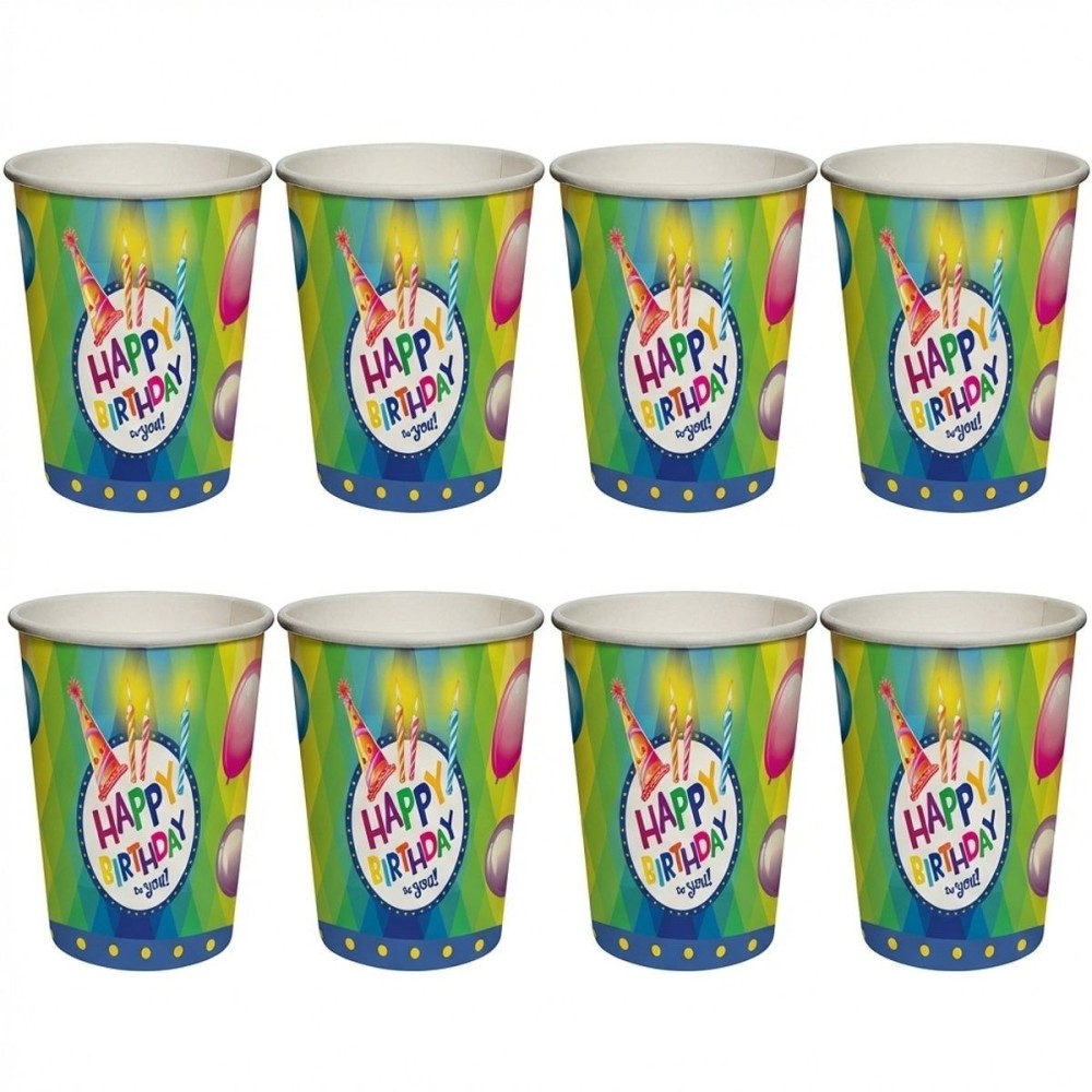 Papírové kelímky Narozeniny Happy Birthday 8ks