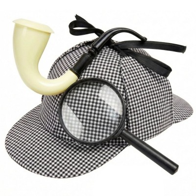 Sada detektiv - lupy, čepice a dýmka