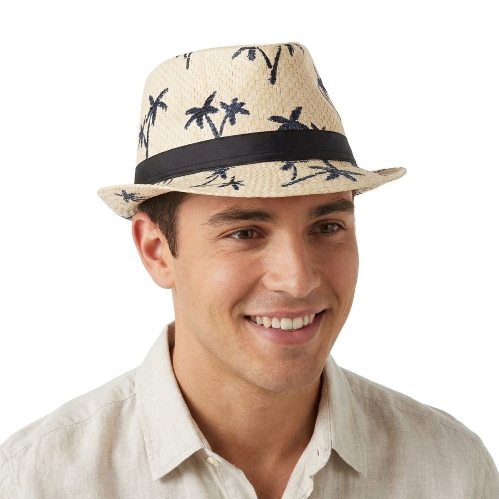 Plážový klobouk letní palmy světlý