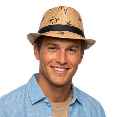 Plážový klobouk letní palmy tmavý