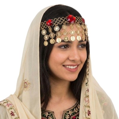 Kovová čelenka s kameny a mincemi