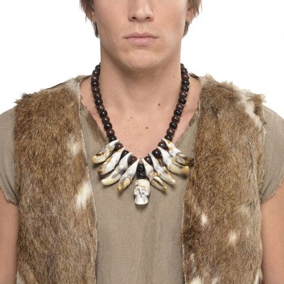 Náhrdelník se zuby pravěk divočina