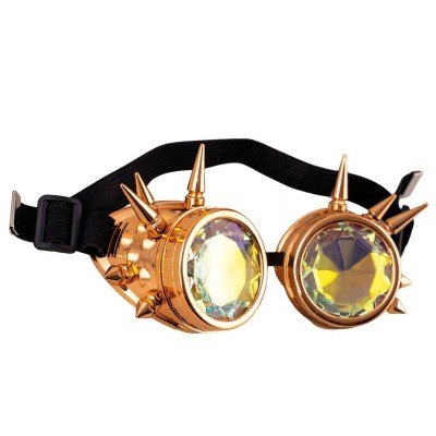 Steampunk klobouk s flitry, ostny a brýlemi