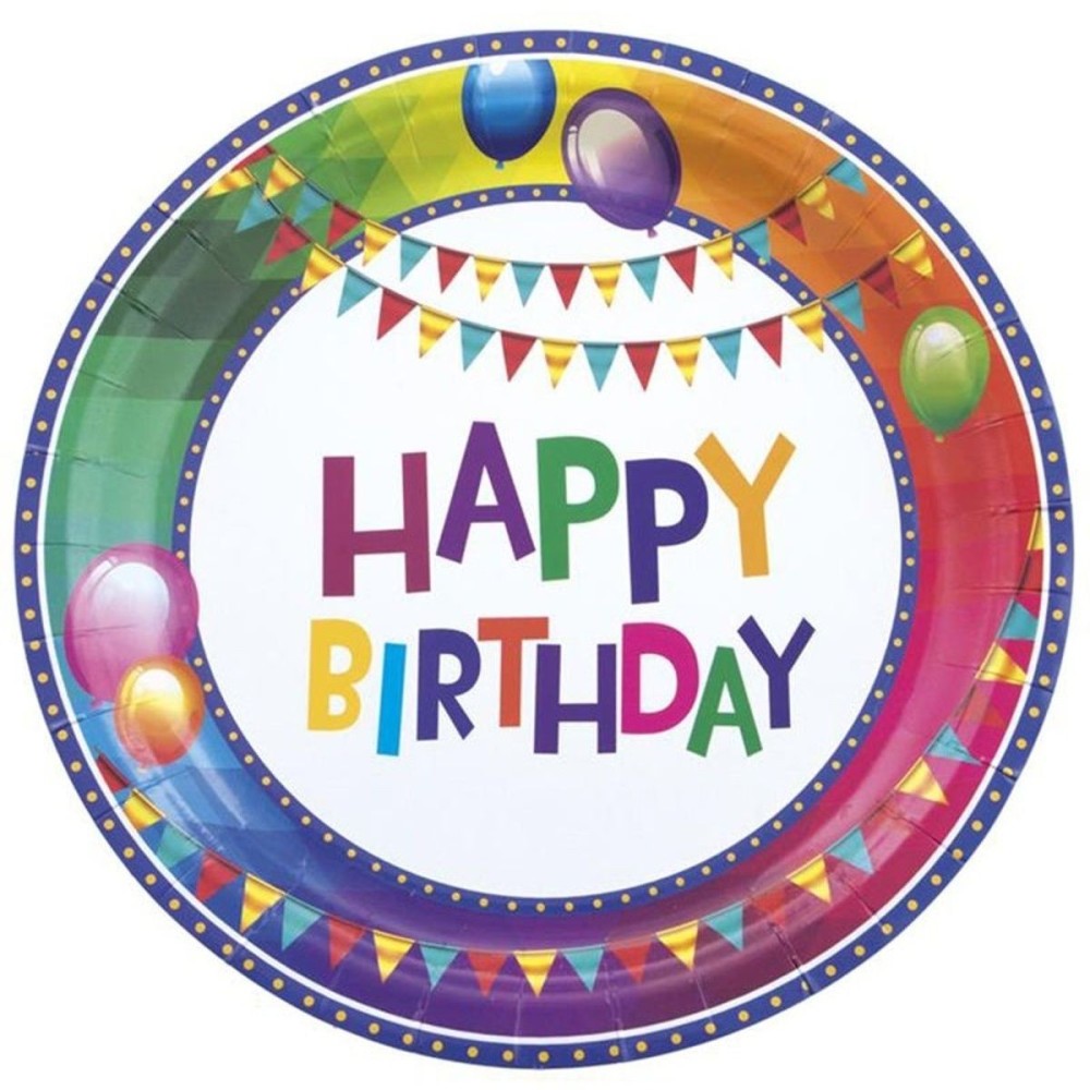 Papírové talíře Narozeniny Happy Birthday 8ks