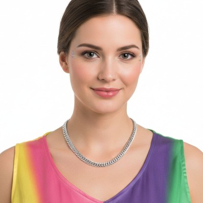 Kovový náhrdelník stříbrný řetěz