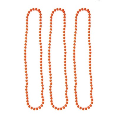 Náhrdelníky korále neon oranžové 3 ks