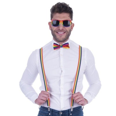 Duhová sada brýle, šle a motýlek