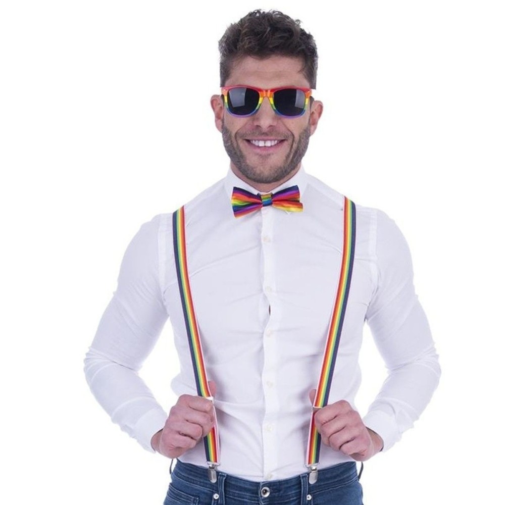 Duhová sada brýle, šle a motýlek