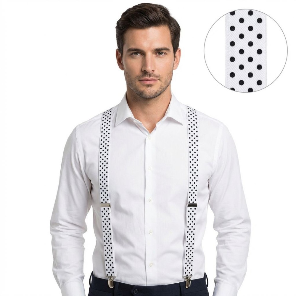 Šle kšandy bílé s puntíky