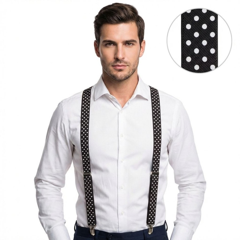 Šle kšandy černé s puntíky