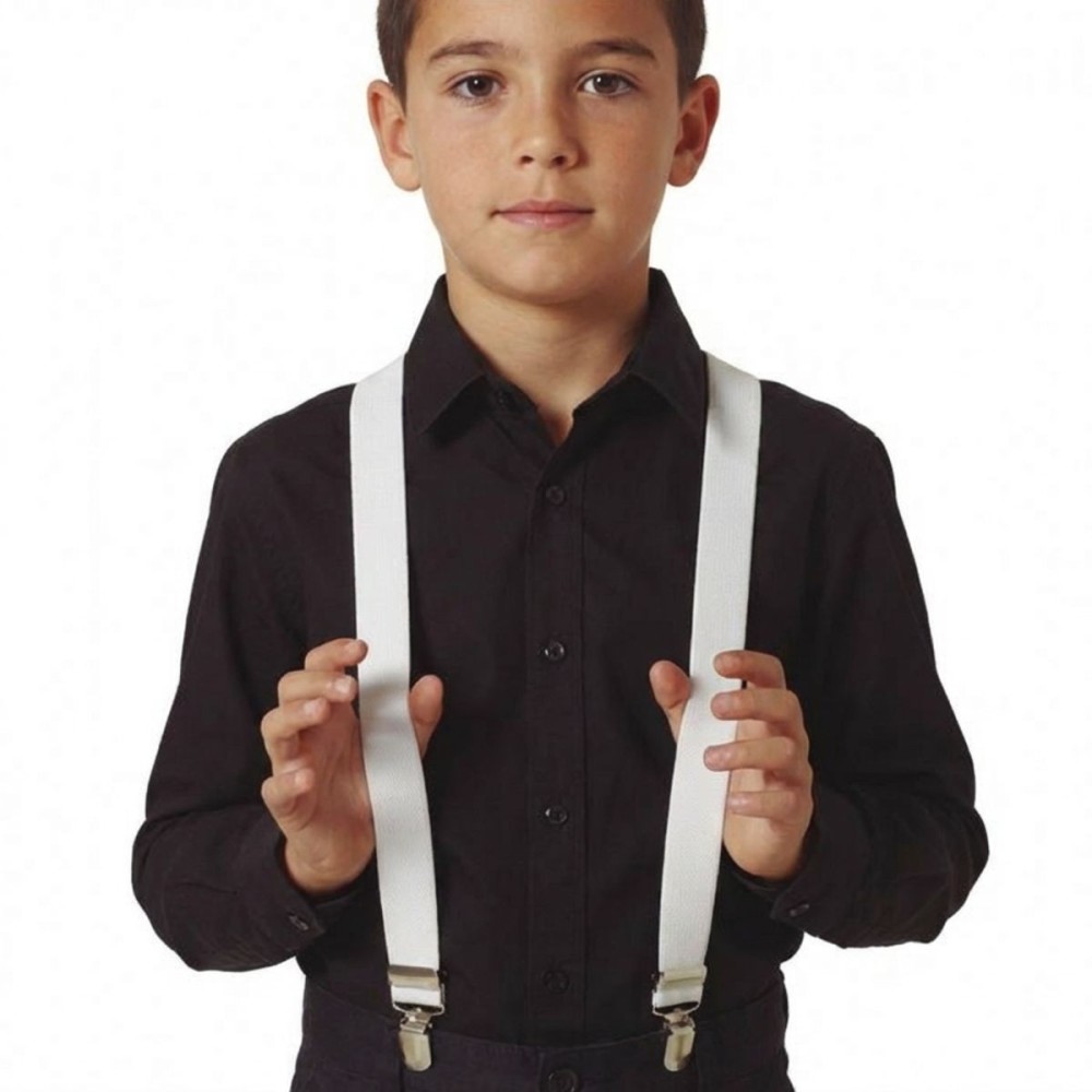 Dětské šle kšandy bílé