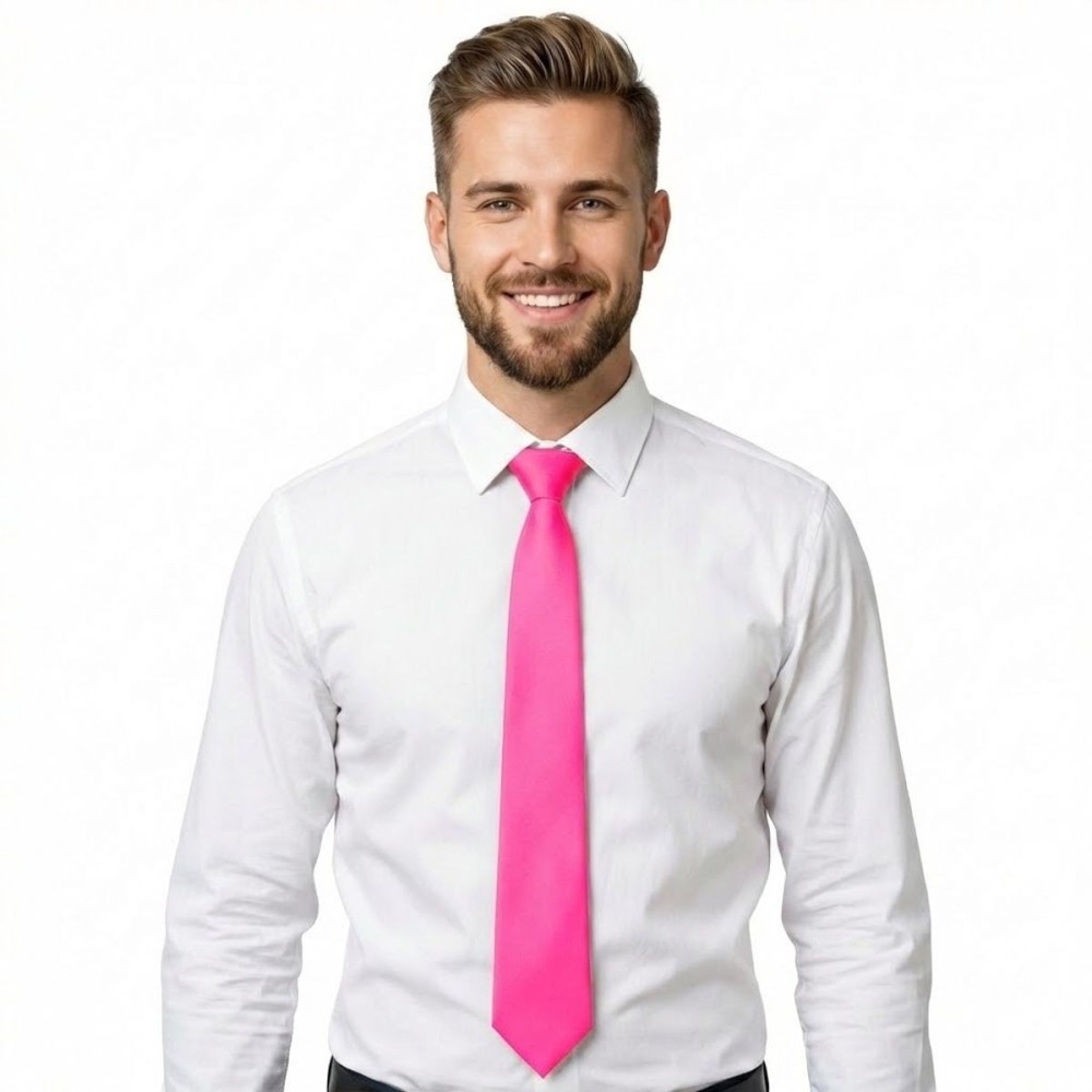 Kravata neon růžová