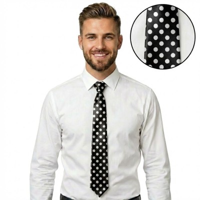 Černá kravata s puntíky