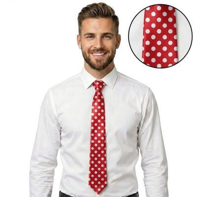 Červená kravata s puntíky