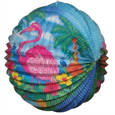 Dekorace lampion plameňák 24cm