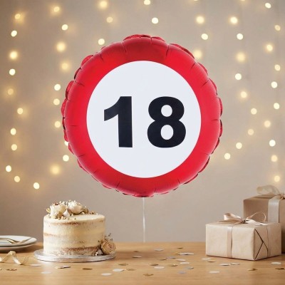 Foliový balónek kulatý číslo 18 velikost 46cm