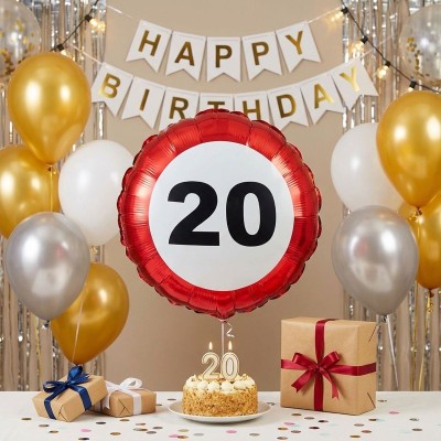 Foliový balónek kulatý číslo 20 velikost 46cm