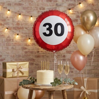Foliový balónek kulatý číslo 30 velikost 46cm