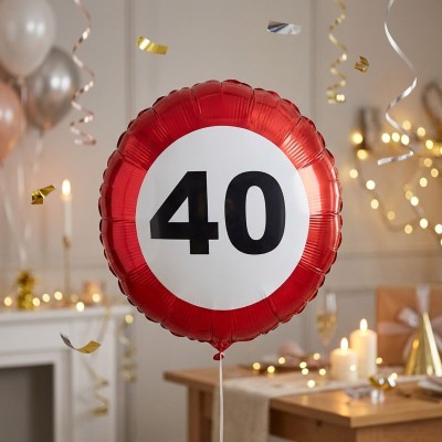 Foliový balónek kulatý číslo 40 velikost 46cm