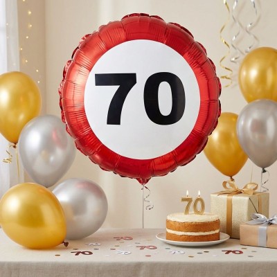 Foliový balónek kulatý číslo 70 velikost 46cm