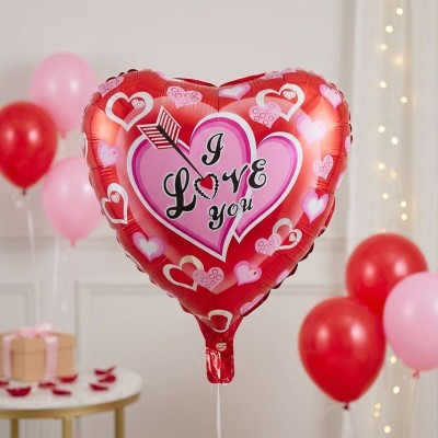Foliový balónek srdce červené I Love You 52cm