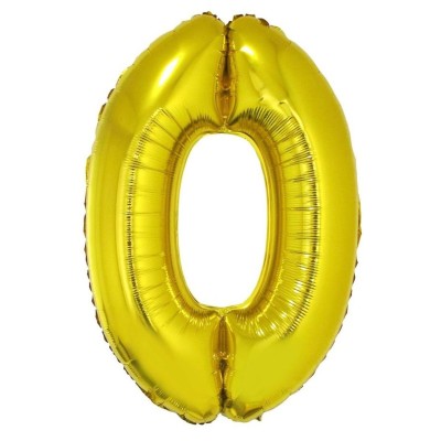 Foliový balónek číslo 0 zlatý 102 cm