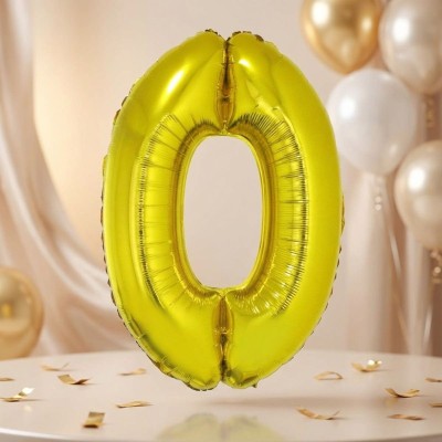 Foliový balónek číslo 0 zlatý 102 cm
