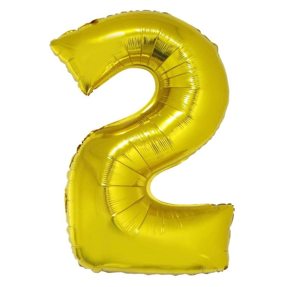 Foliový balónek číslo 2 zlatý 102 cm