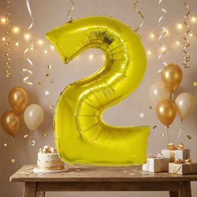 Foliový balónek číslo 2 zlatý 102 cm