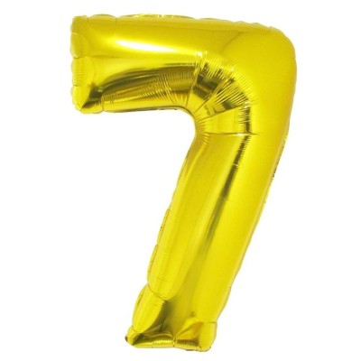 Foliový balónek číslo 7 zlatý 102 cm