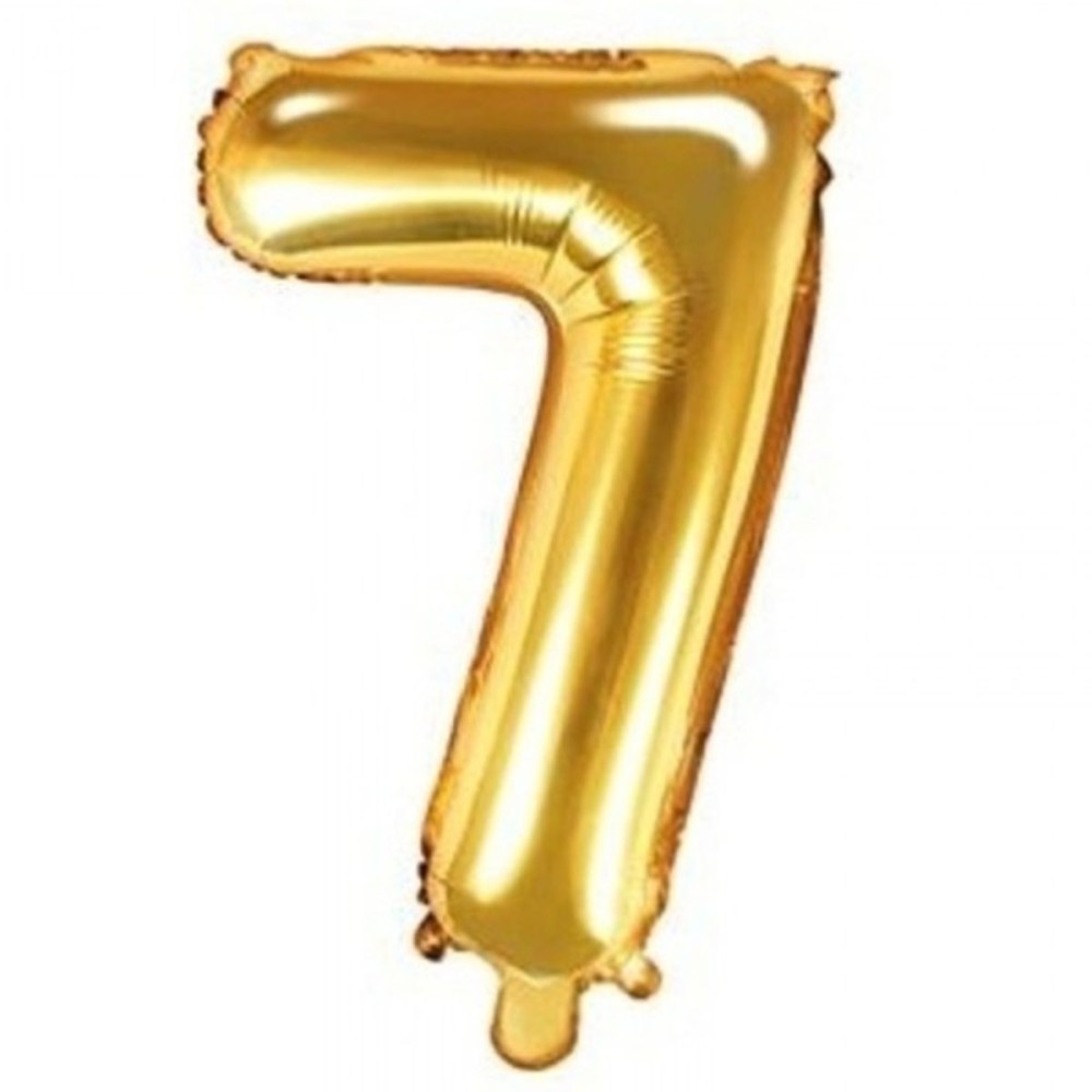Foliový balónek číslo 7 zlatý 35 cm