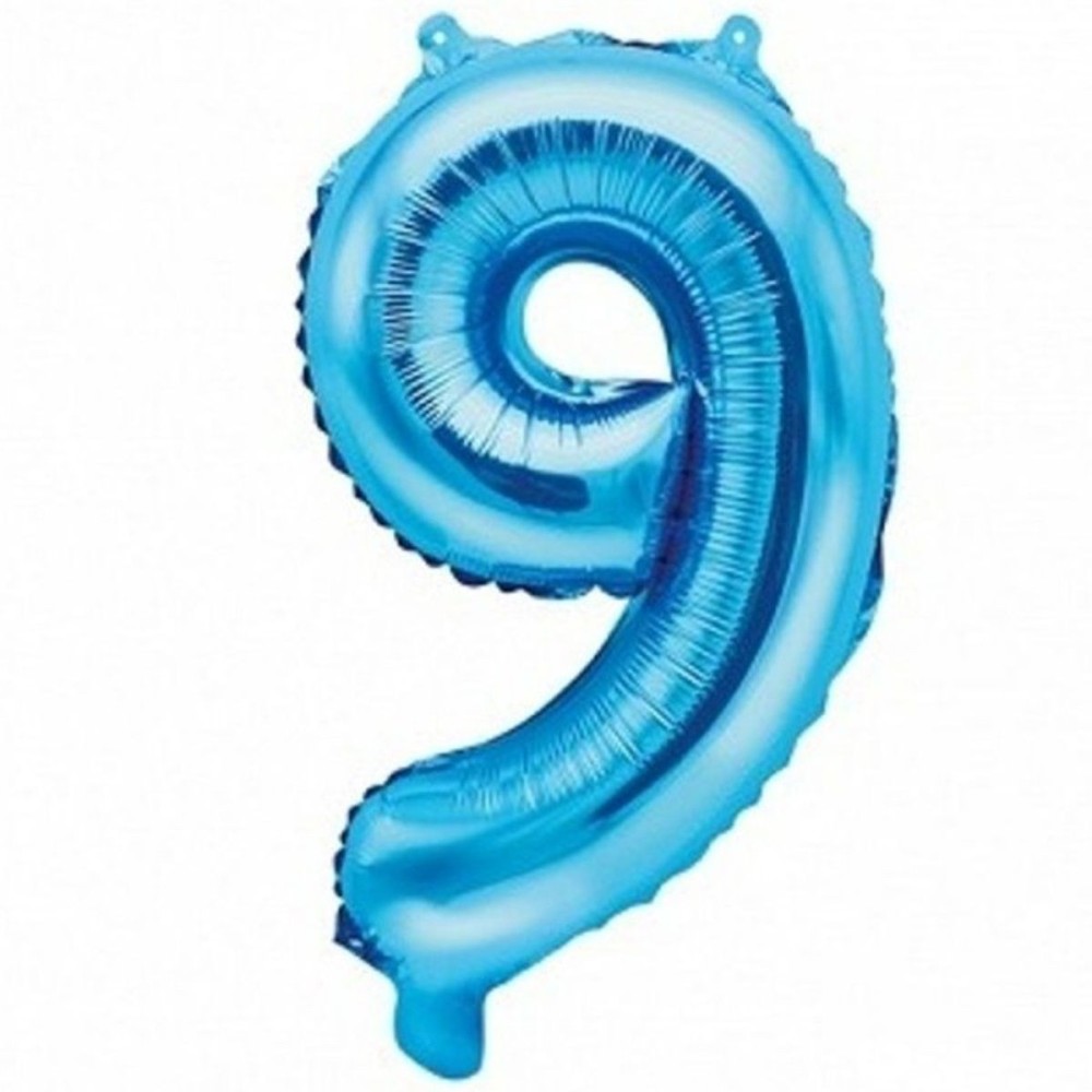 Foliový balónek číslo 9 modrý 35 cm