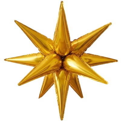 Foliový balónek 3D hvězda XXL zlatá 67 cm