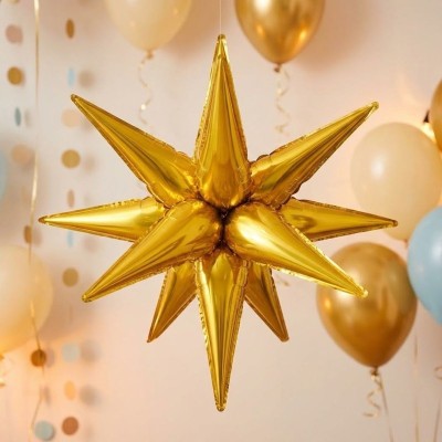 Foliový balónek 3D hvězda XXL zlatá 67 cm